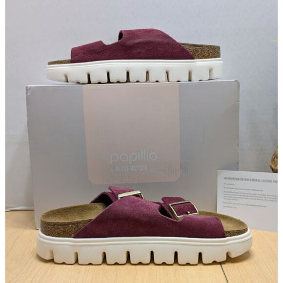Birkenstock Arizona Papillio Berry Crush Suede Chunky Platform Sandals EU 39 NIB - Picture 8 of 13